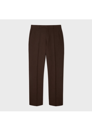 Paul Smith Tapered-Fit Dark Brown Linen Trousers
