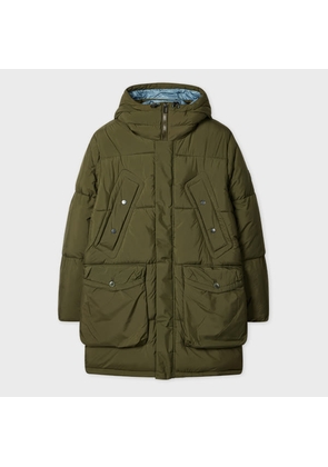 PS Paul Smith Forest Green Recycled Polyester Hooded Puffer Parka Coat