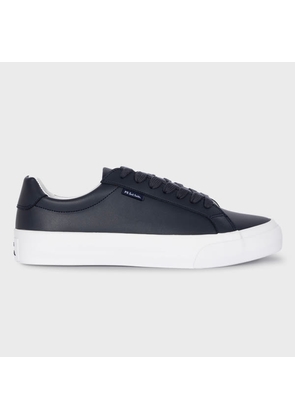 PS Paul Smith Dark Navy Coated Leather 'Amos' Trainers Blue