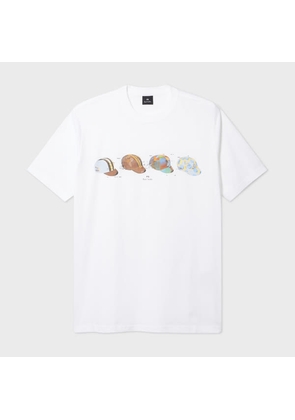 PS Paul Smith White 'Cycling Caps' Print T-Shirt