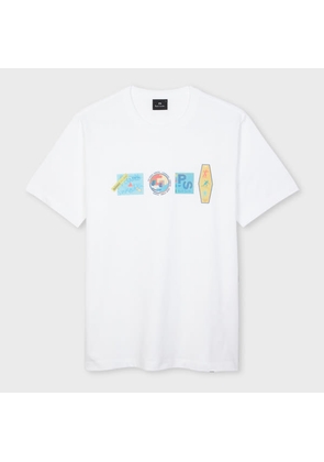 PS Paul Smith White 'Stickers' Print T-Shirt