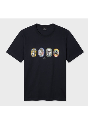 PS Paul Smith Navy 'Badges' T-Shirt Blue