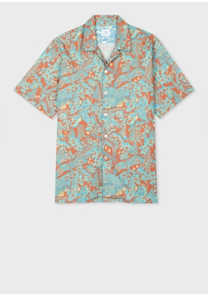 PS Paul Smith Casual-Fit Orange and Turquoise 'Chalet' Print Shirt