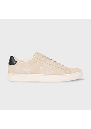PS Paul Smith Ecru Suede 'Rex' Embroidery Trainers White