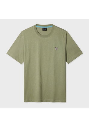 PS Paul Smith Washed Green Organic Cotton Zebra Logo T-Shirt