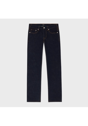 PS Paul Smith Standard-Fit Indigo-Rinse 'Crosshatch Stretch' Jeans Blue