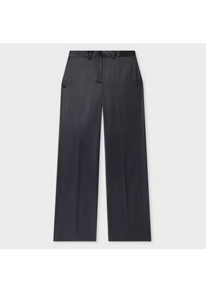 Paul Smith Women's Navy Satin Bootcut Trousers Blue