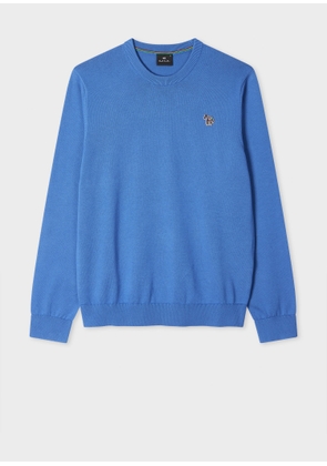 PS Paul Smith Bright Blue Organic Cotton Zebra Logo Sweater