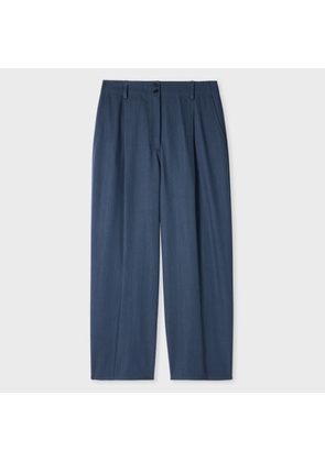 Paul Smith Women's Denim Chambray Barrel Leg Trousers Blue
