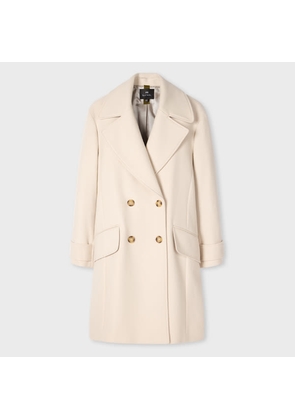 PS Paul Smith Women's Cream Double-Breasted Wool-Cashmere Coat White