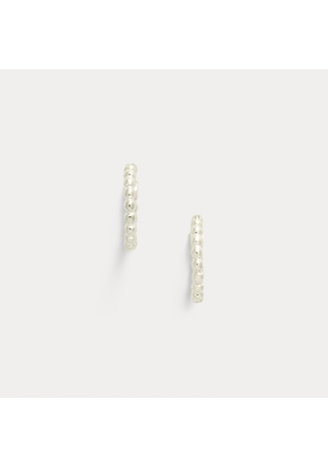 Sterling Silver Beaded Hoop Earrings