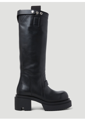 Rick Owens Pull On Bogun Leather Boots - Woman Boots Black Eu - 39