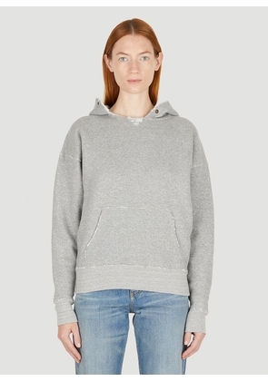 Saint Laurent Distressed Hooded Sweatshirt - Woman Sweatshirts Grey Xs