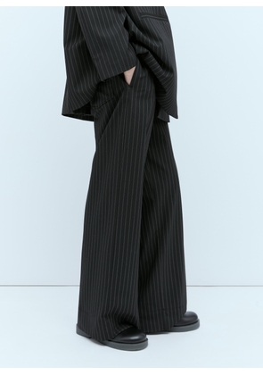 GANNI Pinstripe High-rise Suit Pants - Woman Pants Black Eu - 38