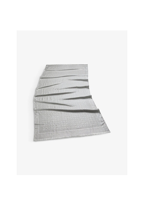 Womens Bvlgari Lettere Maxi Logo-Print Metallic Silk and Wool-Blend Stole