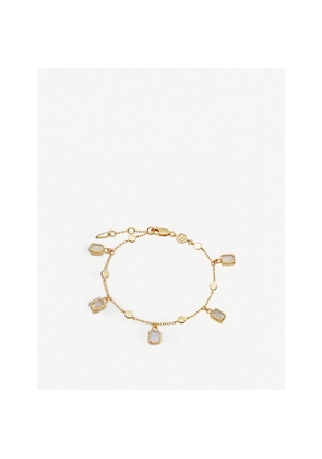 Womens Missoma Lena 18ct Yellow Gold-Plated Vermeil Sterling-Ilver and Rainbow Moonstone Charm Bracelet
