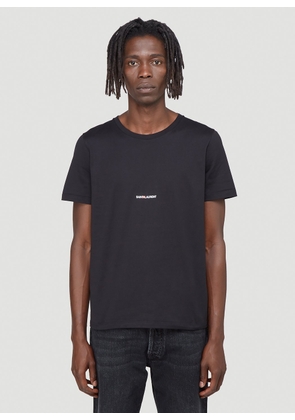 Saint Laurent Logo-print T-shirt - Man T-shirts Black Xs