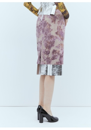 Dries Van Noten Salbina Ciselé Midi Skirt - Woman Skirts Pink Fr - 36