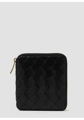 Bottega Veneta Intrecciato Zip Wallet - Woman Wallets & Cardholders Black One Size