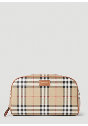 Burberry Check Cosmetic Pouch - Woman Beauty Beige One Size