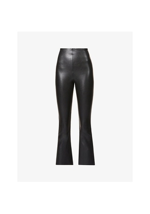 Womens Commando Cropped Flared High-Rise Faux-Leather Trousers