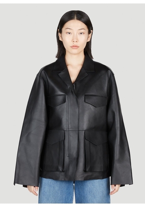 TOTEME Leather Army Jacket - Woman Jackets Black Eu - 36