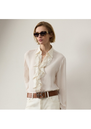 Addison Ruffle-Trim Silk Georgette Shirt