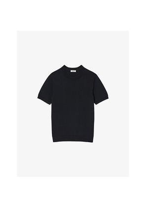 Mens Sandro Crewneck Classic-Fit Knitted T-Shirt