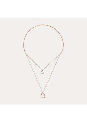 Rose Gold Double-Stirrup Lariat Necklace