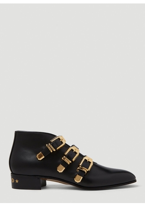 Gucci Hollywood Buckle Ankle Boots - Woman Boots Black Eu - 36