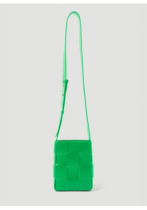 Bottega Veneta Intreccio Phone Pouch Crossbody Bag - Man Crossbody Bags Green One Size