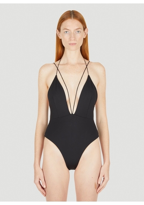 Ziah Jagger Plunge Swimsuit - Woman Swimwear Black Uk - 08