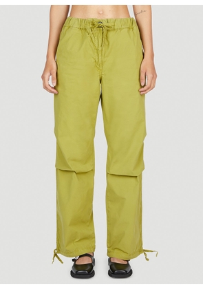GANNI Straight Leg Drawstring Pants - Woman Pants Green Eu - 40