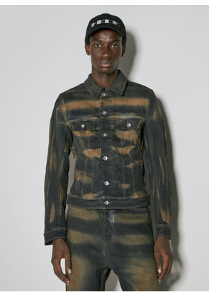 Rick Owens DRKSHDW Stained Denim Trucket Jacket - Man Jackets Brown Xl