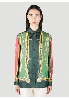 Gucci Harness And Double G Shirt - Woman Shirts Green It - 38