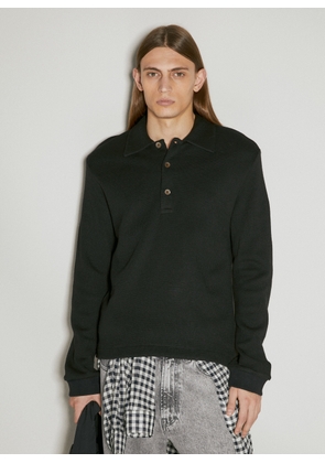 Our Legacy Ile Piquet Polo Sweater - Man Knitwear Black It - 50