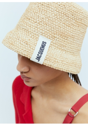 Jacquemus Le Bob Raphia Bucket Hat - Woman Hats Beige 56