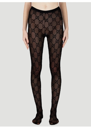 Gucci Gg Supreme Tights - Woman Socks Black S