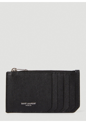 Saint Laurent Zipped Card Case Wallet - Man Wallets & Cardholders Black One Size
