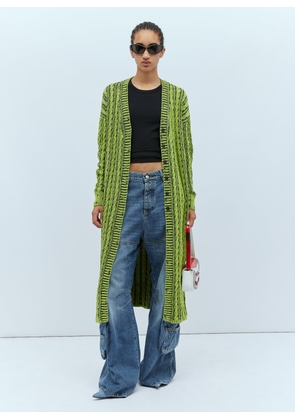 Diesel Cable Knit Maxi Cardigan - Woman Knitwear Green Xs