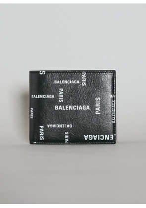Balenciaga Logo Motif Bi-fold Wallet - Man Wallets & Cardholders Black One Size