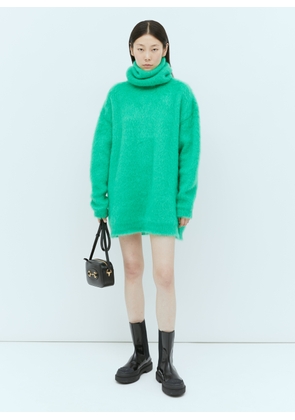 Gucci Brushed Mohair Jumper Dress - Woman Dresses Green M