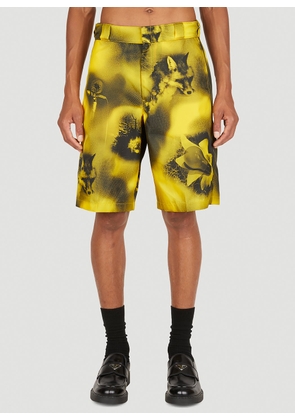 Prada Re-nylon Graphic Print Shorts - Man Shorts Yellow Eu - 50