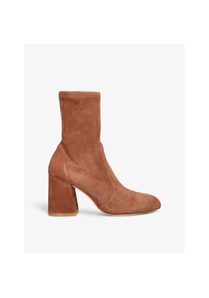 Womens Stuart Weitzman Flareblock 85 Suede Sock Boots