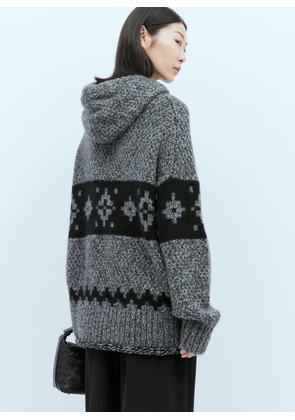 KHAITE Dobbi Hooded Knit Sweater - Woman Knitwear Grey M