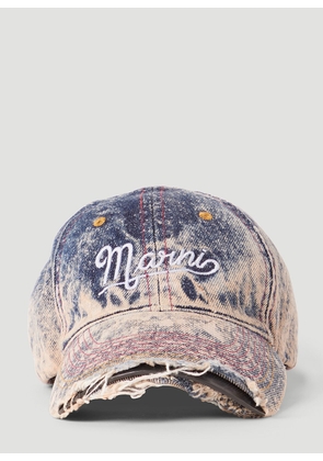 Marni Distressed Baseball Cap - Woman Hats Blue M