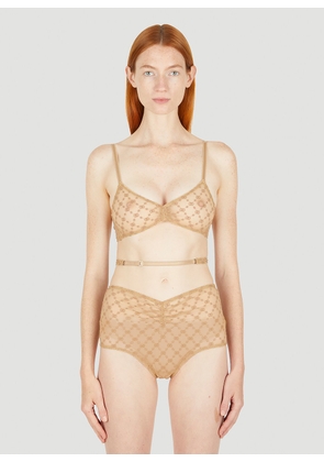 Gucci Gg Star Tulle Lingerie Set - Woman Underwear Beige S