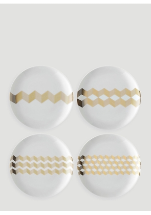 LSA International Set Of Four Chevron Teaplate -  Tea & Coffee Gold One Size