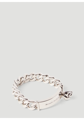Alexander McQueen Skull Charm Curb-chain Bracelet - Man Jewellery Silver One Size