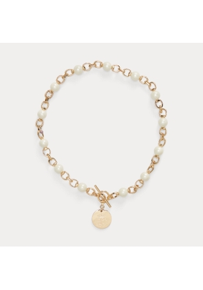 Gold-Tone Logo Pendant Necklace